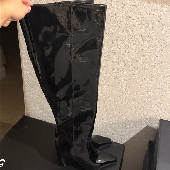 NEW INC International Concepts Patent Black Over the Knee Boots - Picture 5 of 7
